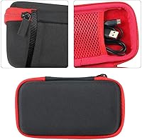 Vista 3 de co2CREA Funda de viaje rígida de repuesto para 3 altavoces portátiles Bluetooth (funda negra + interior rojo)