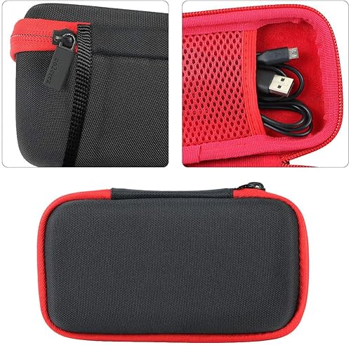 Miniatura 3 de co2CREA Funda de viaje rígida de repuesto para 3 altavoces portátiles Bluetooth (funda negra + interior rojo)