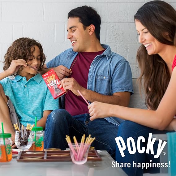 Pocky Chocolate Biscuit Sticks Classic Chocolate-Covered Crunchy Snack, Mess-Free and Perfect for Sharing (Pack of 10)