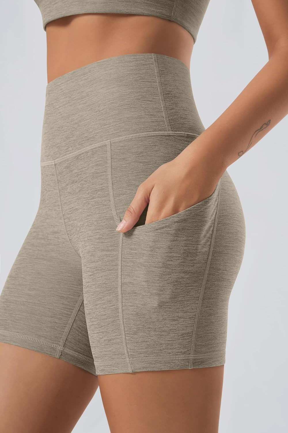 ODODOS Women's Tummy Control Biker Shorts 2.0 with Pockets High Waist Athletic Workout Yoga Shorts-3.5''/ 5"/ 8" / 10" Inseam