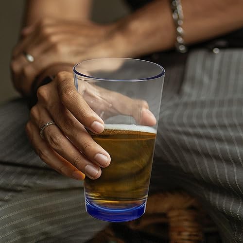Miniatura 7 de Libbey - Juego de 10 vasos de cerveza de 16 onzas, paquete a granel, vasos de cerveza, vasos de alta resistencia, color azul
