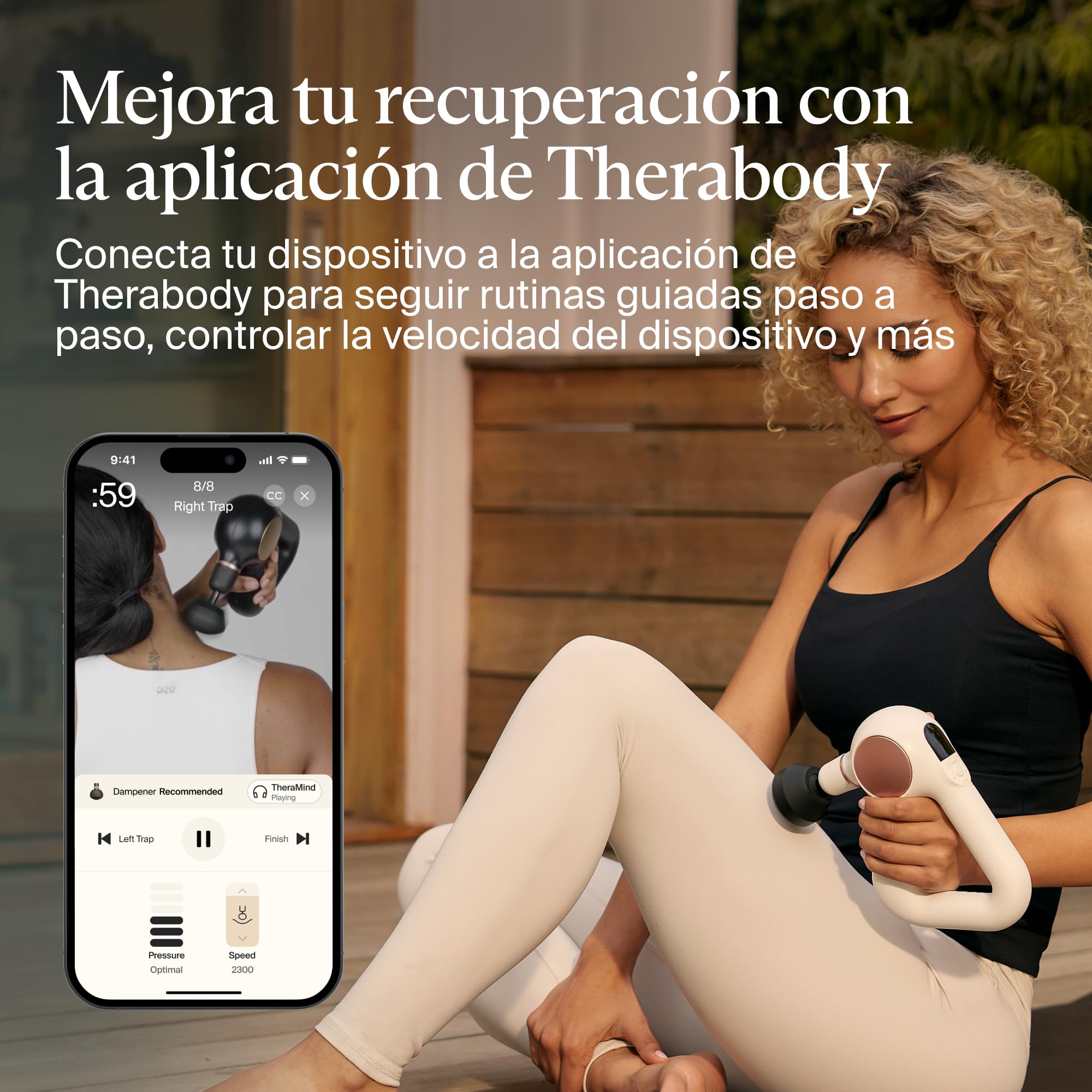 Theragun Sense Masajeador de Percusión - Masajeador Personal de Tejido Profundo con Rutinas de Respiración para Alivio del Estrés, Dolor y Dolor Muscular en Cuello, Espalda, Pierna y Rodilla