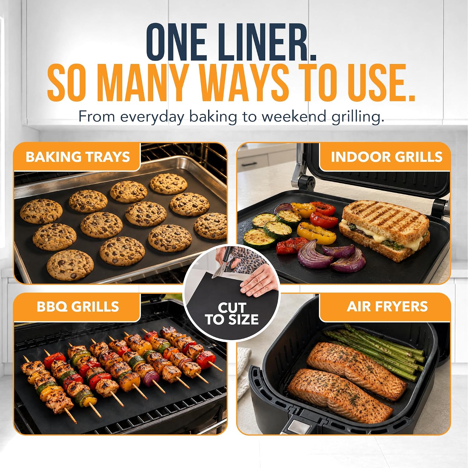 Oven Liners for Bottom of Oven - 2 Pack Large Heavy Duty Mats, 17”x25” Non-Stick Reusable Liner for Electric, Gas, Toaster Ovens, Grills - BPA & PFOA Free Kitchen Accessory to Keep Oven Clean (Black)
