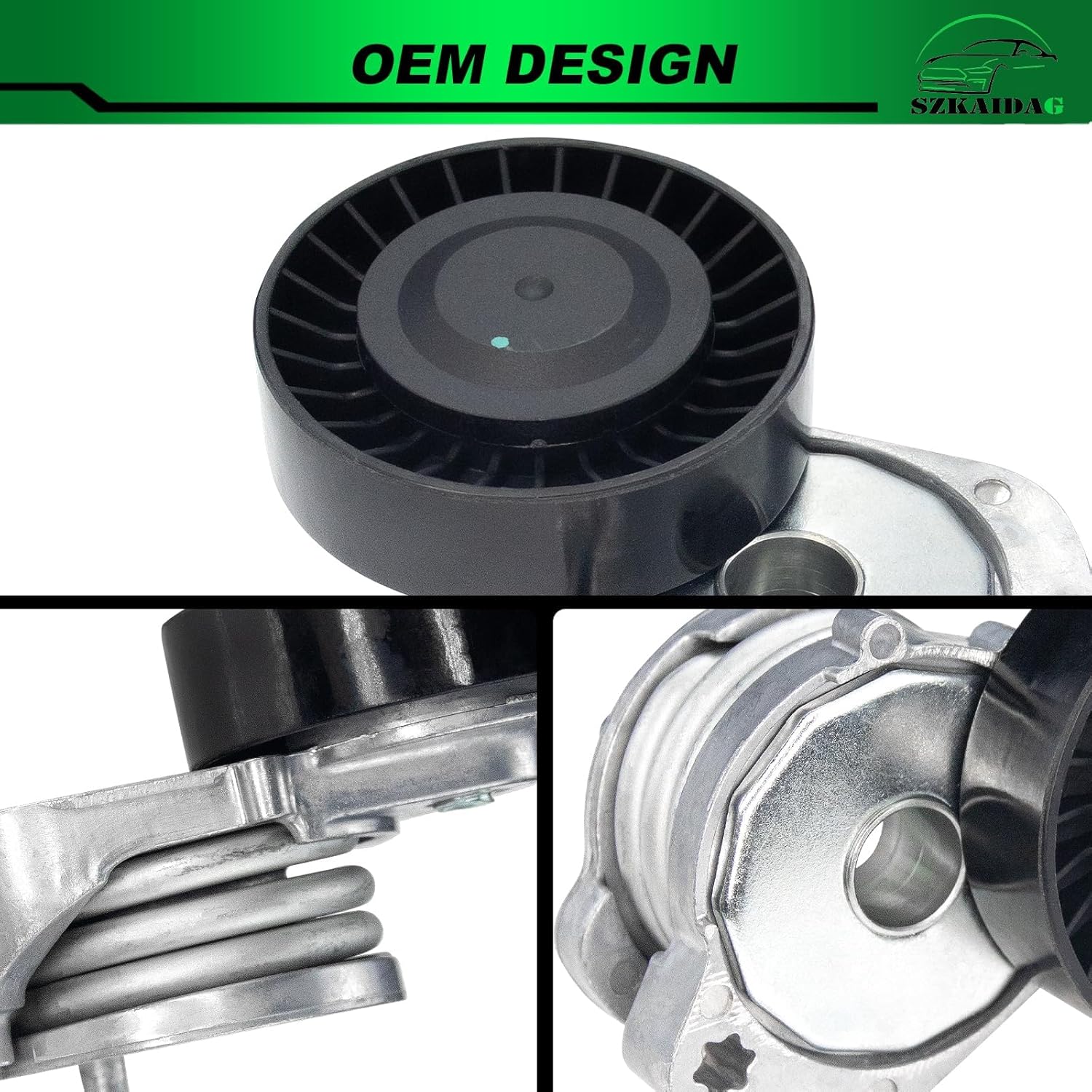 Belt Tensioner Assembly with Pulley for:-Volvo S60 2012-2016 S60 Cross Country 2016 V60 2015-2016 V60 Cross Country 2015-2016 Xc60 2015-2016 Xc70 2016 2.5L OE#39116 534026810