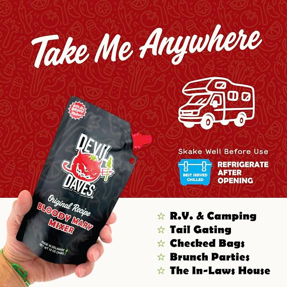 Devil Daves Bloody Mary Mix | Bold & Briny Medium Heat, 12 oz - 3 Pack