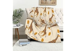 Giraffe Throw Blanket for Girls, Women Cozy Flannel Giraffe Blanket for Sofa Couch 50x40 Inches