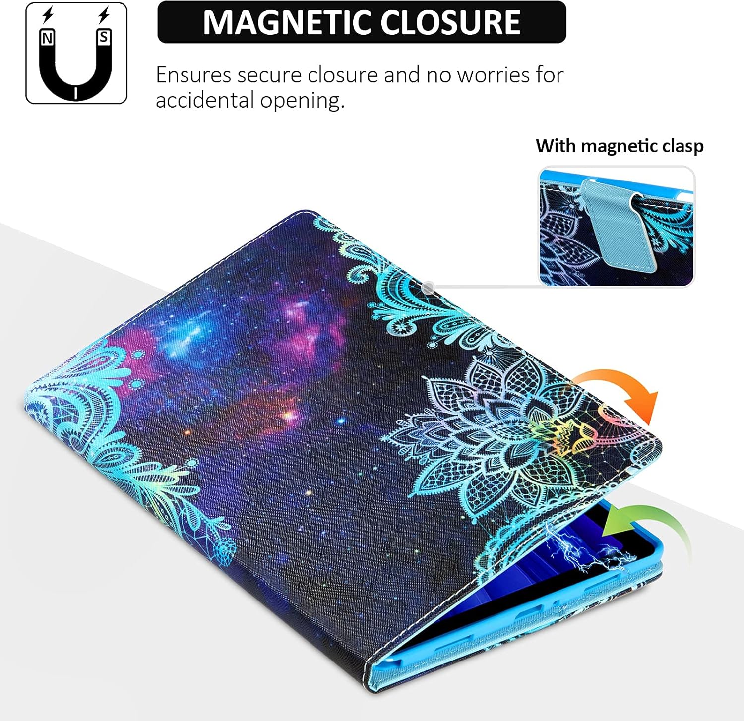 Dteck Case for (2020) Samsung Galaxy Tab A7 (10.4-Inch) (SM-T500/SM-T505) Tablet - Fold Stand Magnetic Flip Case with [Card Holder] PU Leather Protective Flip Cute Pattern Cover (Galaxy Flower) 00 Galaxy Flower