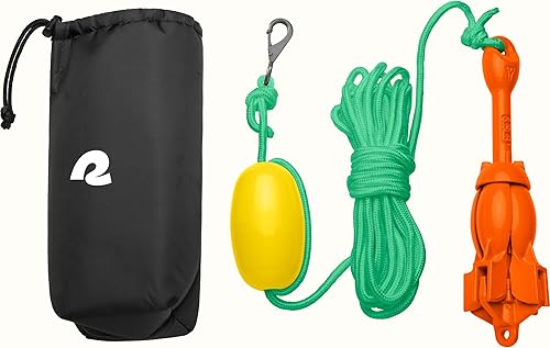 Retrospec Mainstay - Kit de anclaje plegable de 3.5 libras con cuerda de 26 pies, boya de polipropileno, bolsa de viaje resistente al agua y gancho