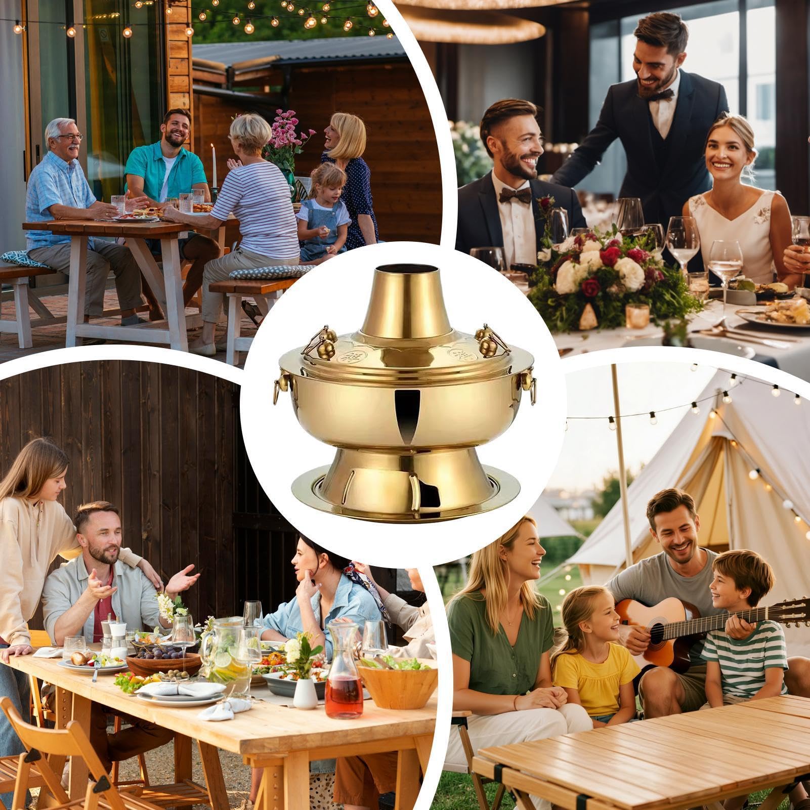 Hot Pot A Carbone Utensili Cottura Riscaldamento Uniforme | Fornello Da Campeggio All'Aperto Per Casa Appartamento Famiglia Cena Feste Campeggio Picnic Matrimonio