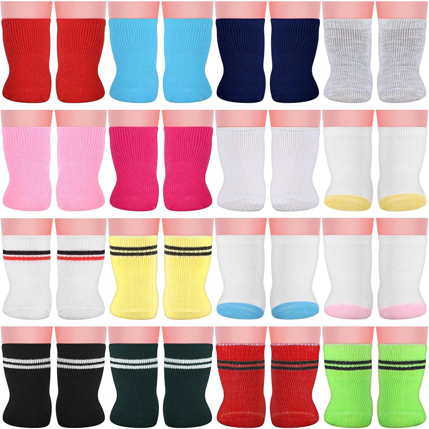 Honoson 16 Pairs Doll Socks for American 18 Inch Doll Socks Accessories Gifts for Holiday Birthday, Multicolor