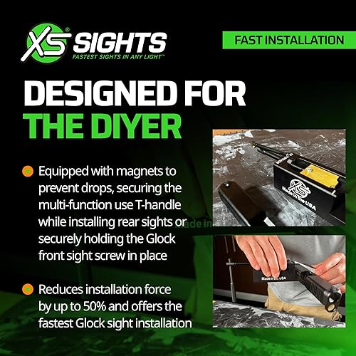 Miniatura 3 de XS SIGHTS Gunsmith Series Glock Sight Pusher Kit de herramientas, compatible con todas las pistolas Glock OEM. El kit incluye empujador de visión