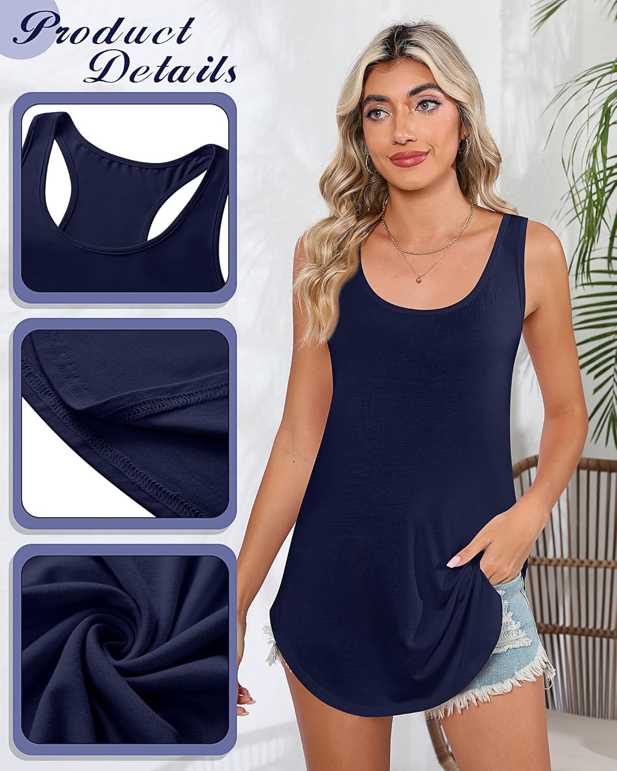 トップス wet tank 2 Huukeay 2 Pack Women Loose Fit Tank Tops, Racer Back