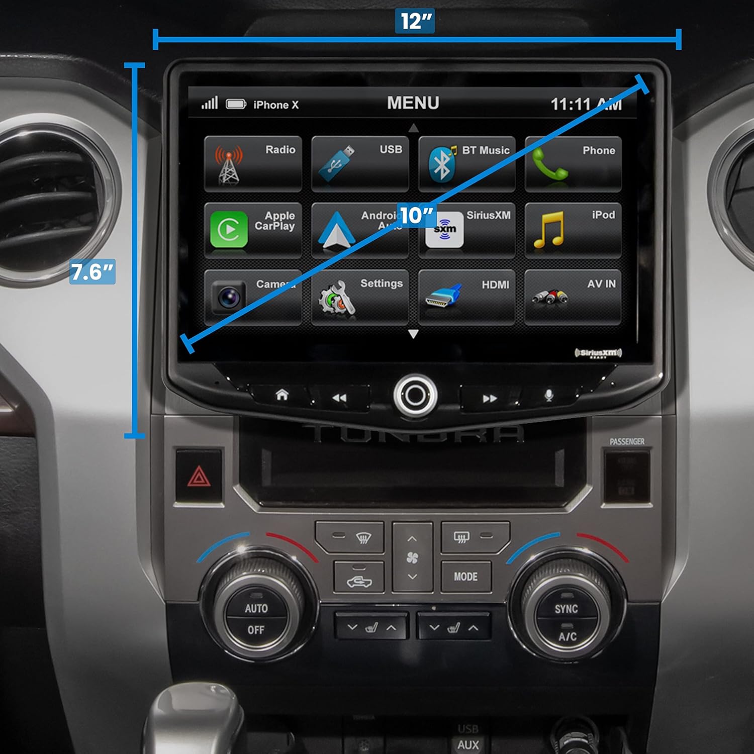 STINGER Toyota Tundra (2014-2021) 10" HEIGH10 Radio Replacement Kit - Apple CarPlay, Android Auto, GPS Nav, Bluetooth, 4 Camera Inputs, Plug & Play Dash Kit, Retains Factory Controls (HEIGH10)
