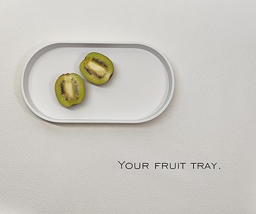 Miniatura 5 de Bandeja pequeña blanca (10 pulgadas), bandeja ovalada para artículos de tocador de baño, organizador de encimera, accesorio de café, jabón, perfume.