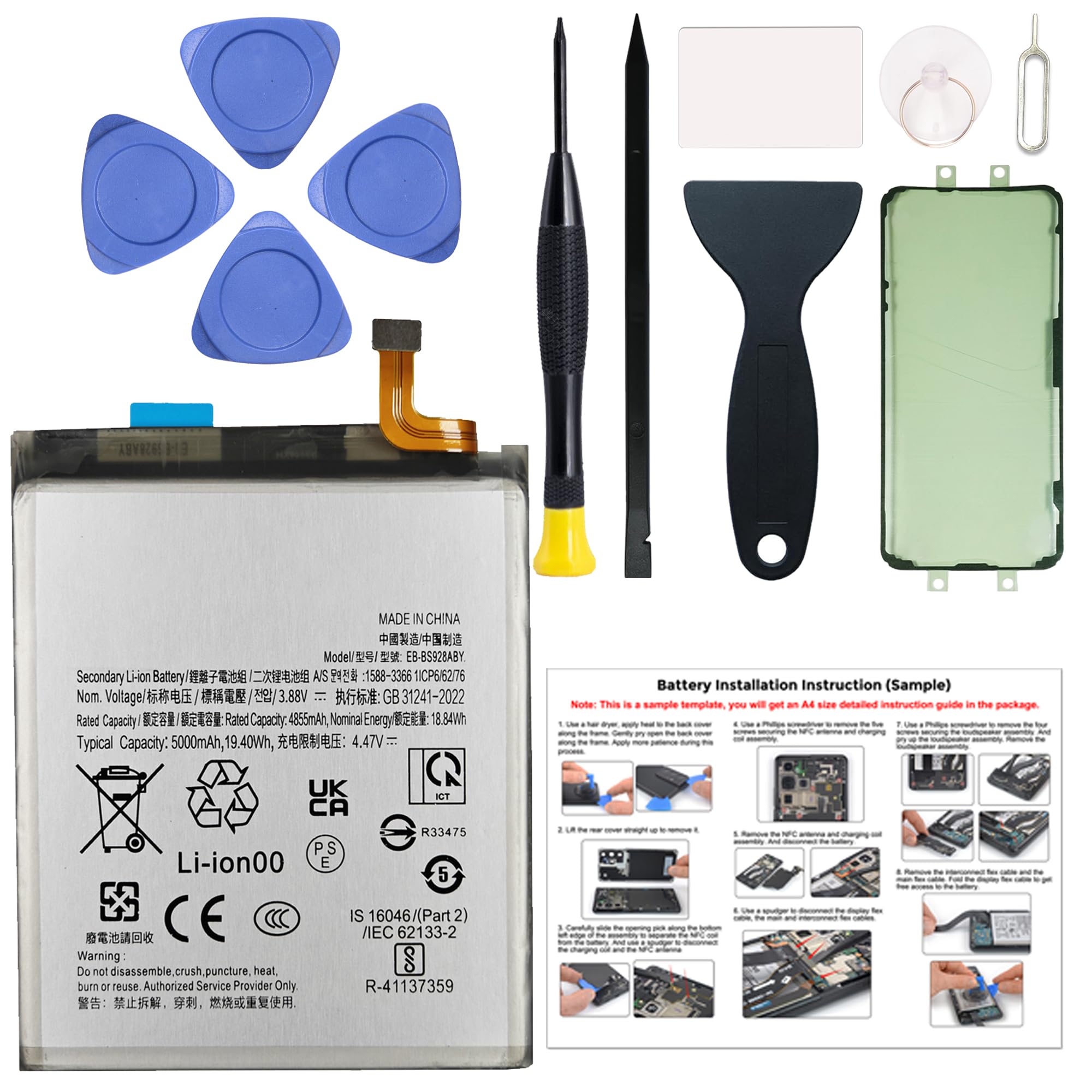 New EB-BS928ABY Li-ion Battery Compatible with Galaxy S24 Ultra SM-S928