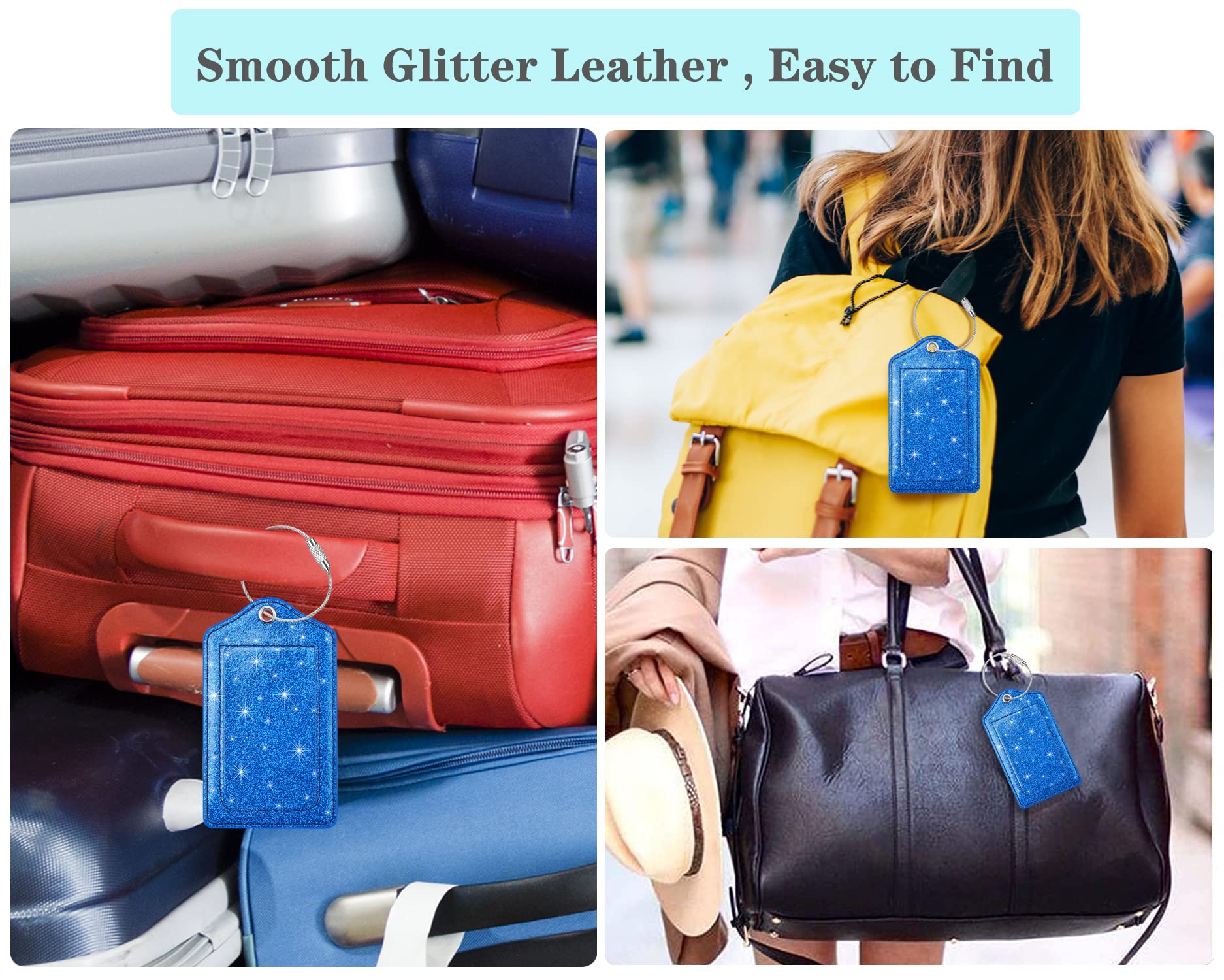 Docsckus Lot De 2 étiquettes De Bagage Uniques En Cuir Avec