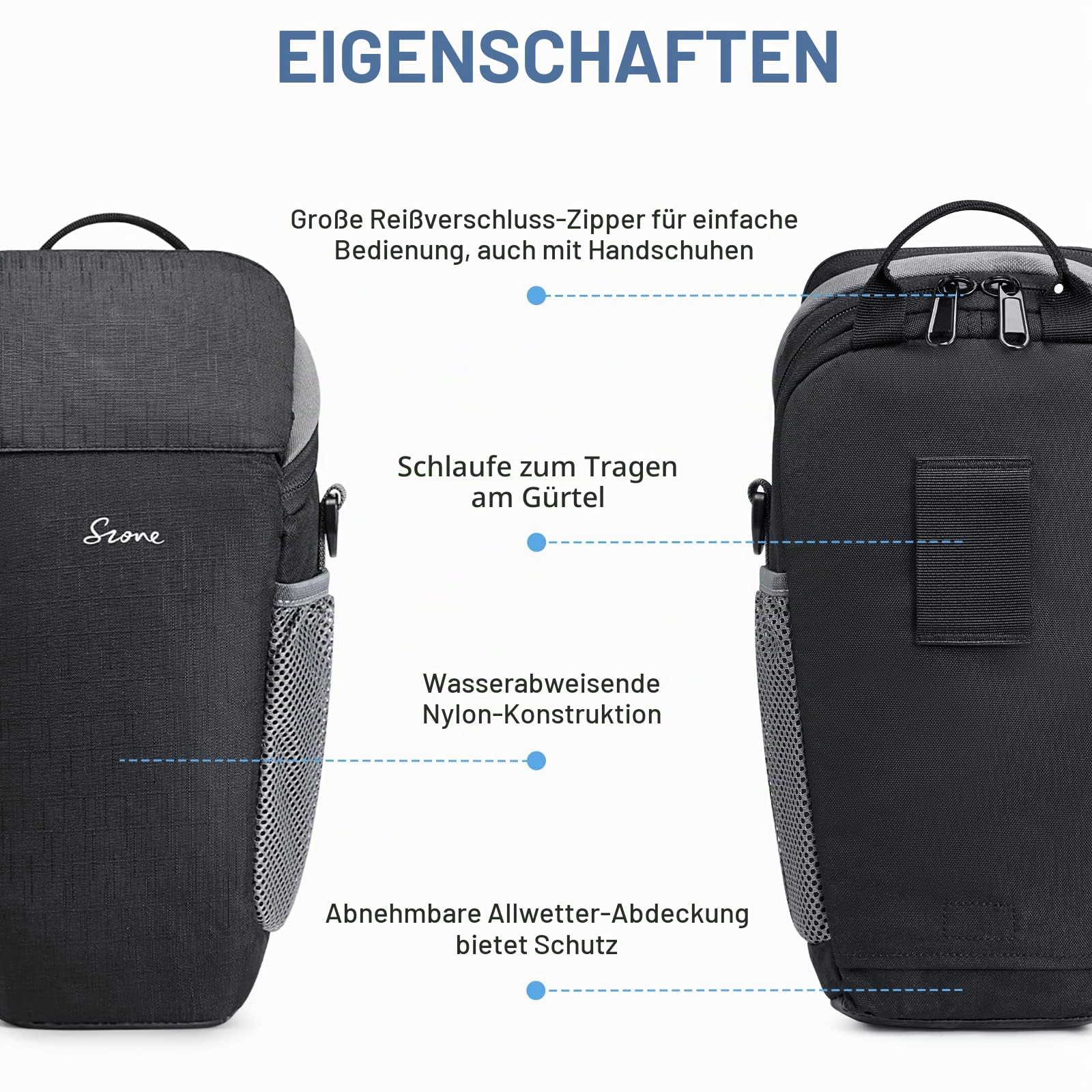 S-ZONE Kameratasche DSLR/SLR wasserdichte Kameratasche für Fotografen Holster Kompatibel mit Nikon Canon Sony
