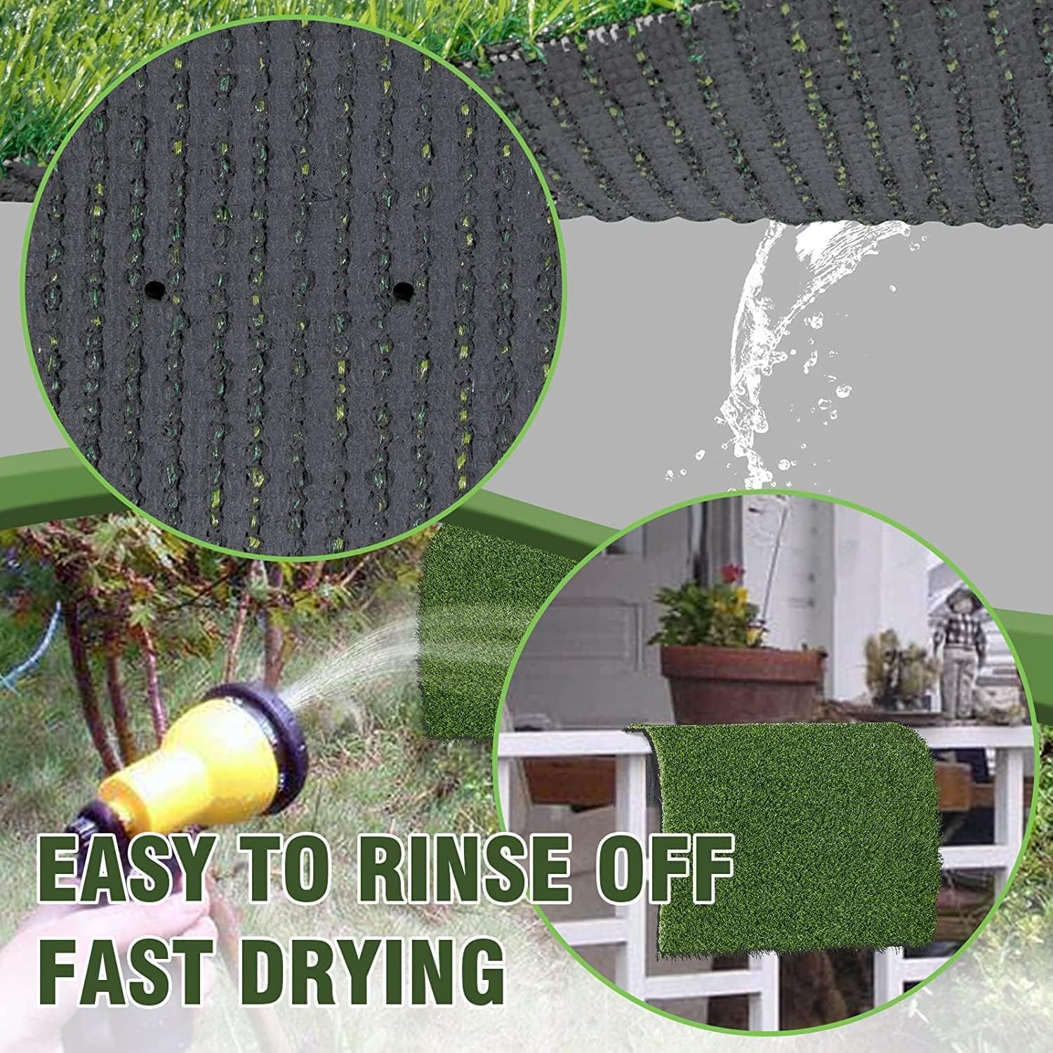 Alfombra de césped Artificial de 3 x 10 m, de Alta Densidad, para Interiores y Exteriores, Rollo de césped Artificial de 20 mm de Grosor (tamaño: 3 x 10 m)