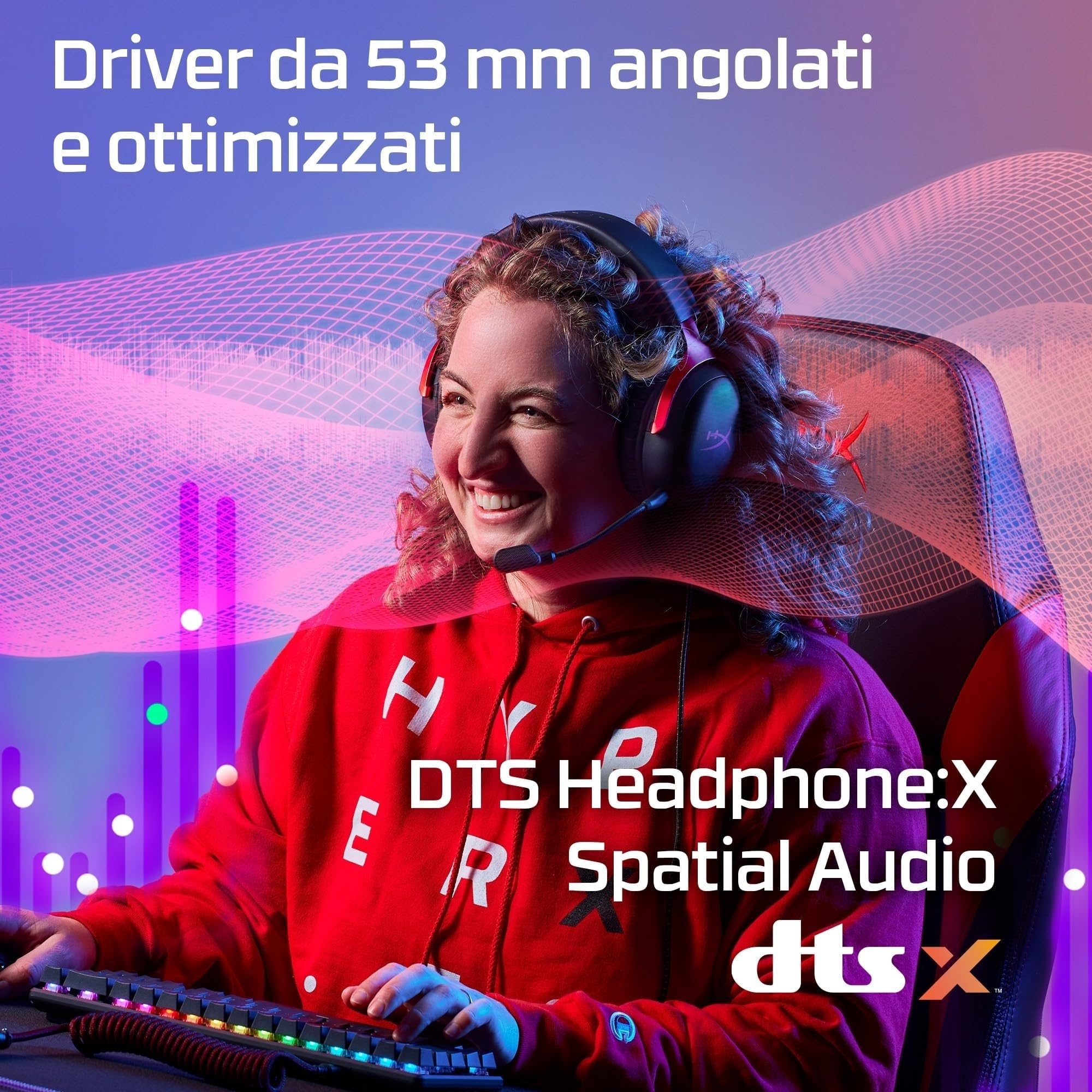 HyperX Cloud III, Cuffie Gaming Con Cavo per Streaming, Microfono Cardioide, Connessioni USB-C, USB-A, Jack 3,5 mm, Compatibile con Pc, Ps5, Ps4, Xbox Series X|S, Nintendo Switch, Smartphone, Rosa