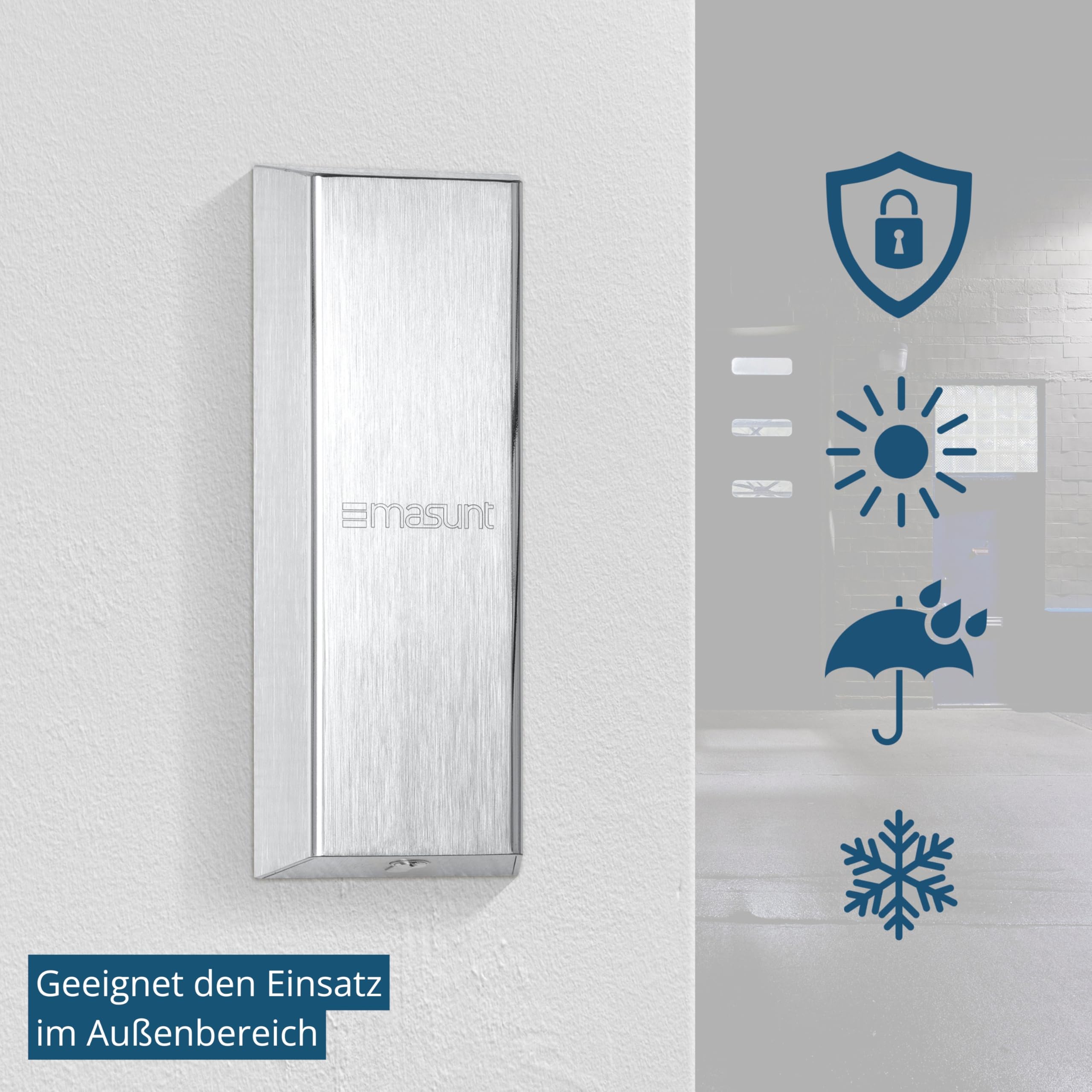 masunt Dienstleistungssafe XL 640 – Edelstahl Schlüsselsafe, wetterfest, extra groß, vorgerichtet für Profilhalbzylinder, Schlüssel- und KeyCard-Aufbewahrung