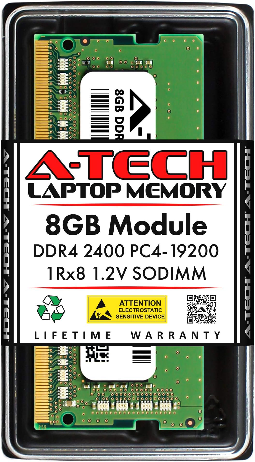 A-Tech 8GB RAM Replacement for Kingston KCP424SS8/8 | DDR4 2400MHz PC4-19200 1Rx8 1.2V SODIMM 260-Pin Memory Module