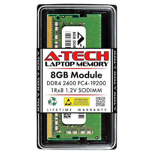 A-Tech 8GB RAM Replacement for CT8G4SFS824A | DDR4 2400MHz PC4-19200 (PC4-2400T) CL17 SODIMM 1Rx8 1.2V Non-ECC SO-DIMM 260-Pin Laptop, Notebook Memory Module