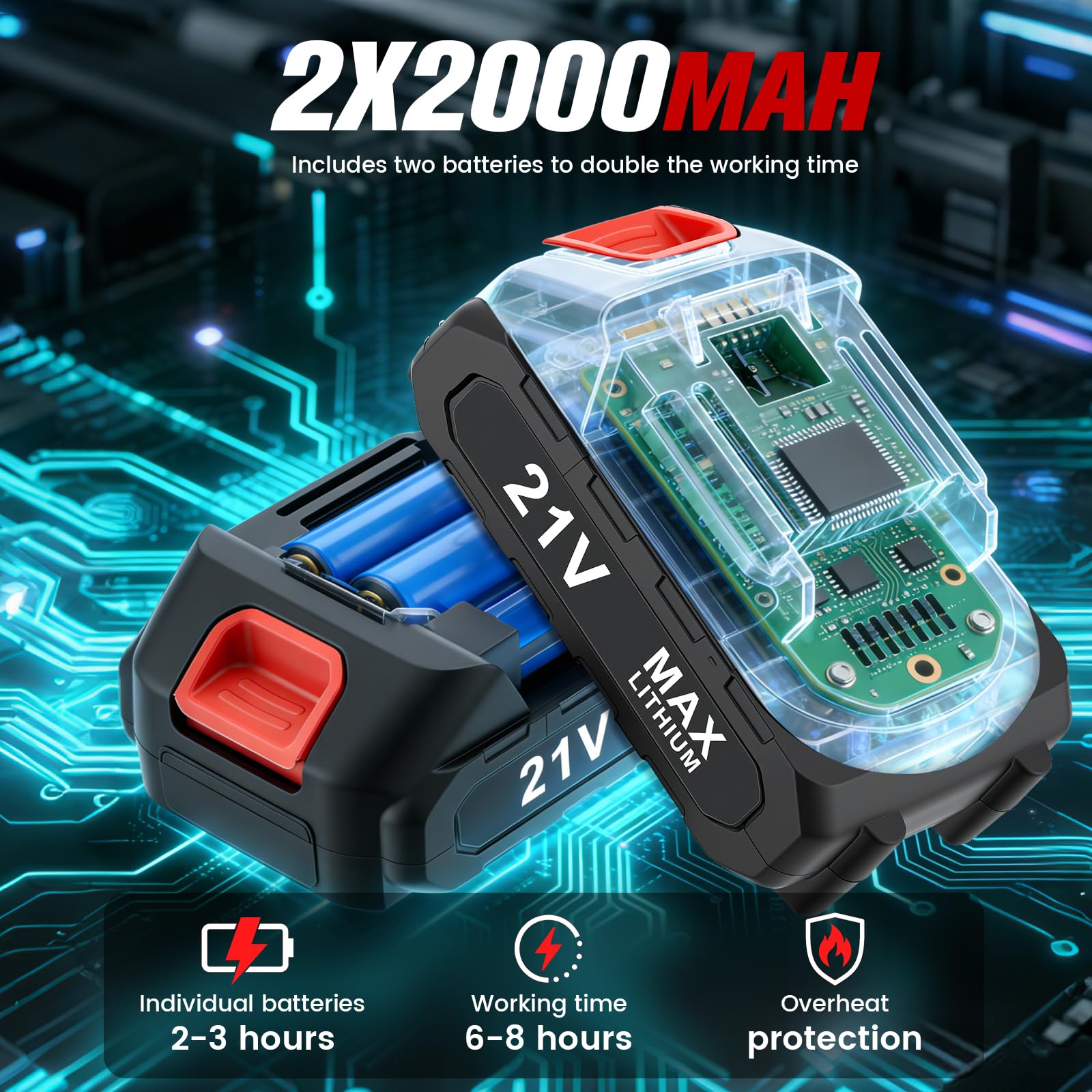 Sécateur électrique Compatible avec Les Batteries Makita 18 V, diamètre de Coupe Max. 30mm, sécateur sans balais avec écran LCD, pour Branches, arbustes, Troncs et Taille de la Vigne