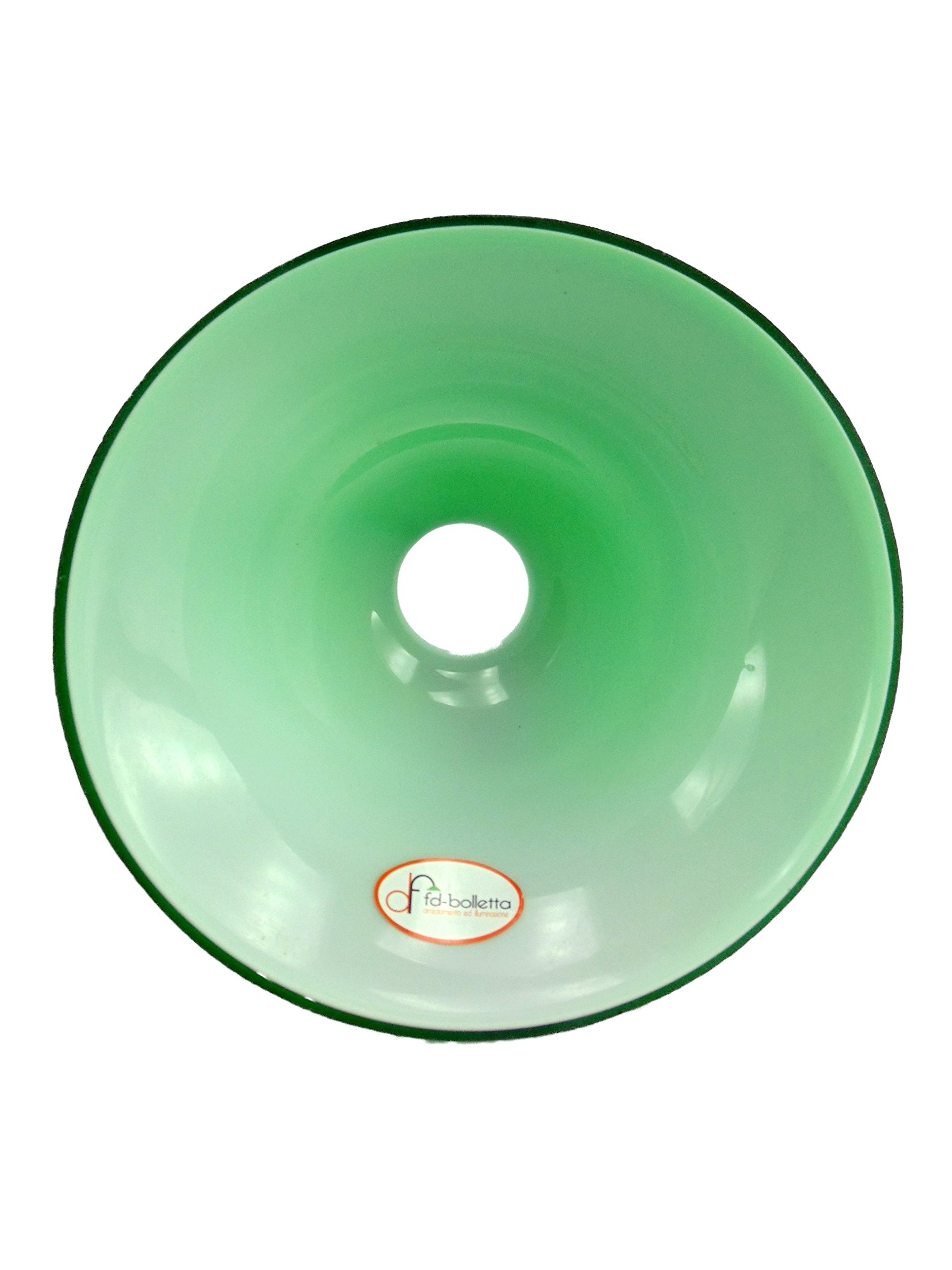 Pantalla lampara, cristal de repuesto, pantalla de lampara,campana de cristal, Tulipa verde vi3 Medidas: altura 11cm, Ø vidrio 19cm, Ø boca exterior 5,4cm