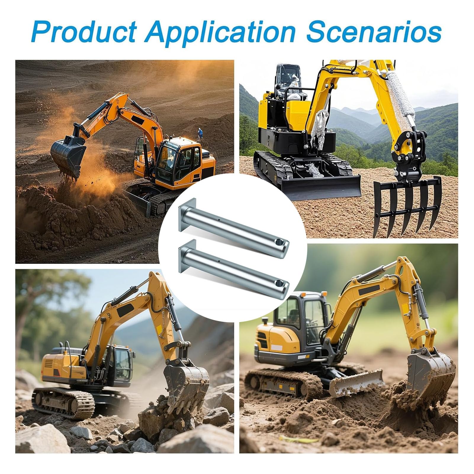 Zunate Perni per Benna da Escavatore da 30 Mm X 170 Mm 2 Pezzi |Perni di Ricambio per Miniescavatore Doosan DX17 in Acciaio Ad Alta Resistenza