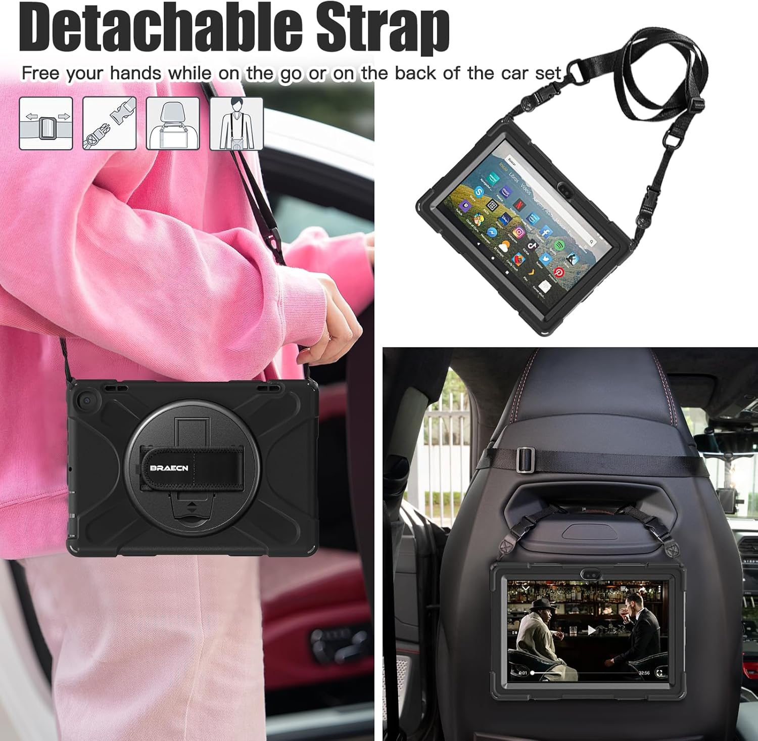 BRAECNstock for Amazon Fire HD 8 Tablet Case (12th Generation, 2024/2022) 8