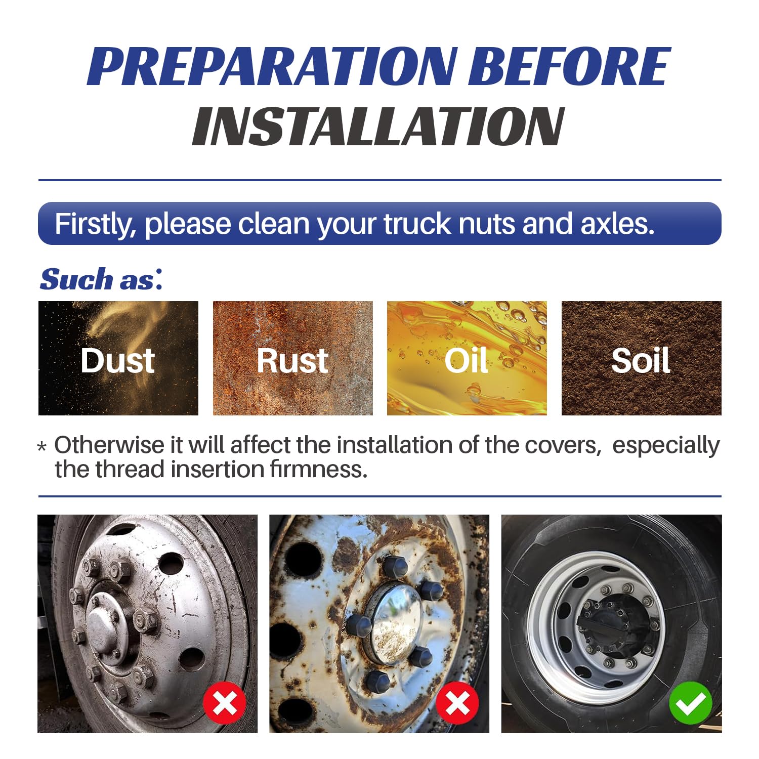 60Pcs Semi Trucks Lug Nut Covers Chrome, 33mm Lug Nut Covers ABS Plastic Anti-Rust Push-on Wheel Nut Caps, Truck Nut Caps for Semi Trucks Trailer