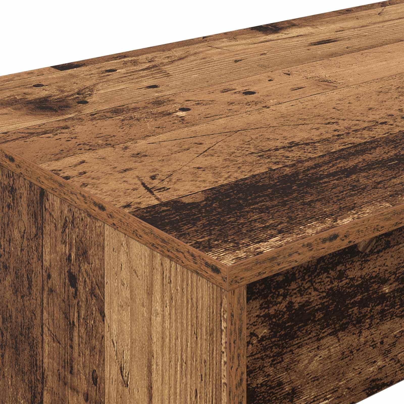 Escritorio para cama de madera recuperada, 100 x 45 x 75 cm, con cajón y estante, como mesa para ordenador portátil para oficina en casa, para dormitorio y estudio