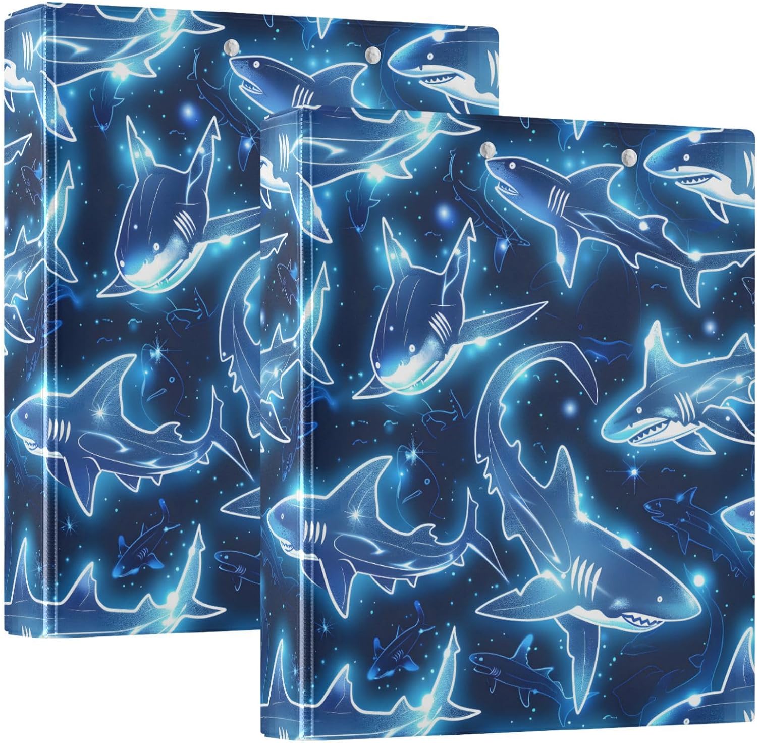 3 Ring Binder, Sharks Neon Big Graffiti File Folder Holds 200 Sheets File Storage for Women Men School Office Supplie