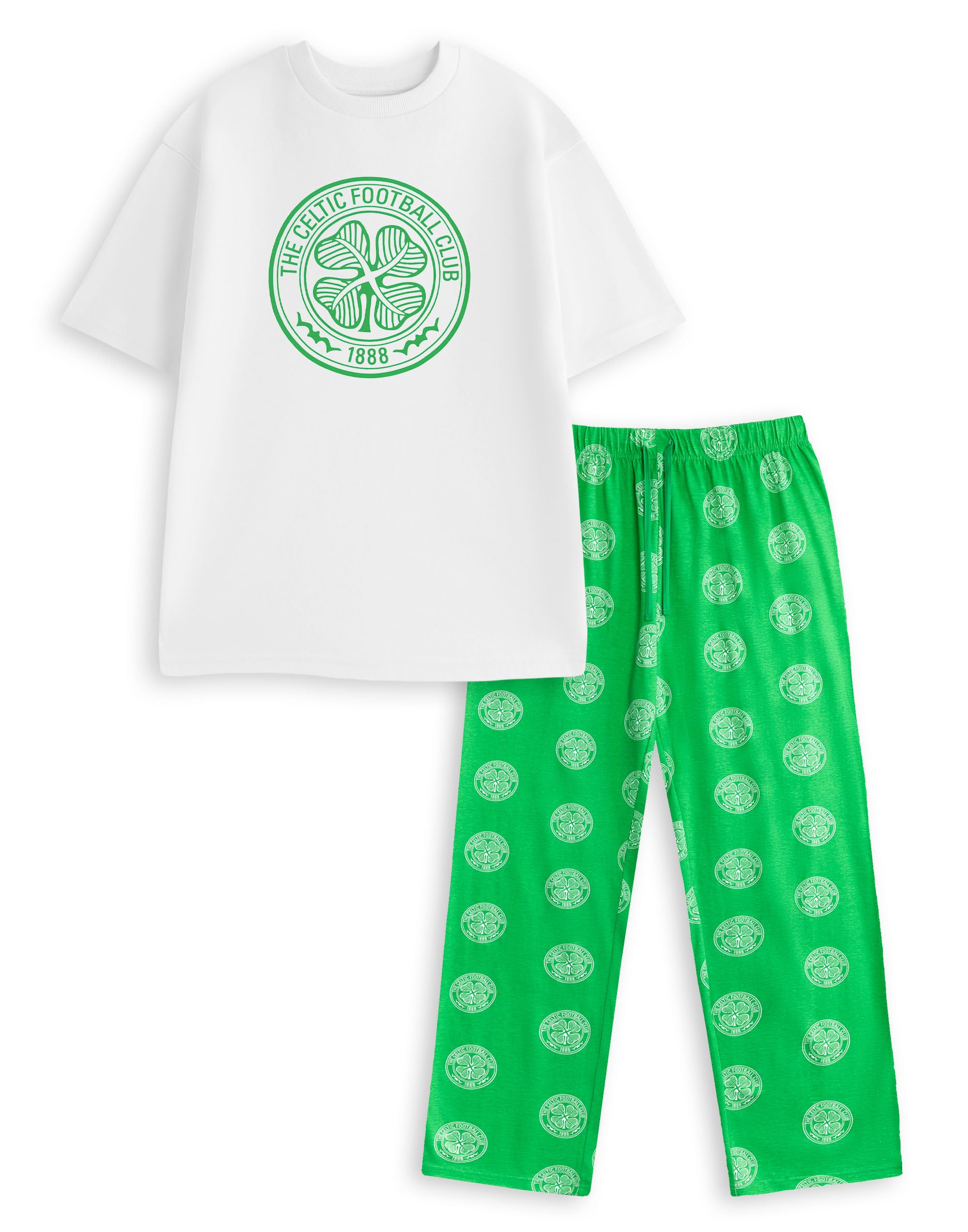 Celtic Men's Short Sleeve Pyjama Set 2XL Green Cotton