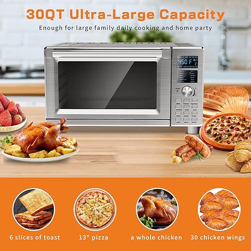 Miniatura 4 de Nuwave Bravo Freidora de aire inteligente de 1800 W sonda de temperatura digital integrada bandeja SS y estante para freír