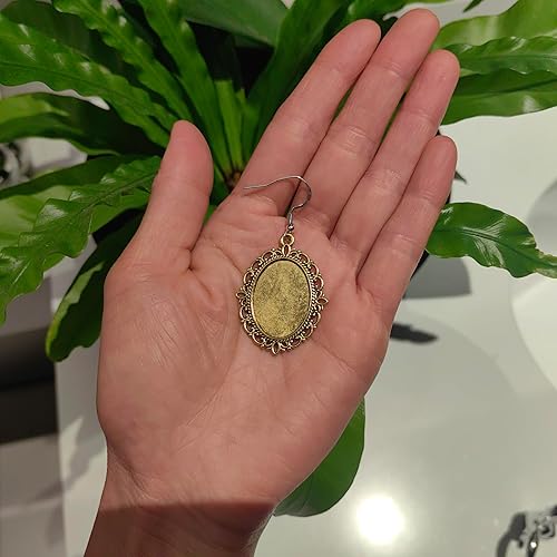 Miniatura 3 de 20 bandejas colgantes de bisel ovalado de bronce antiguo, cabujones ovalados en blanco, bisel de metal camafeo para foto colgante, fabricación de