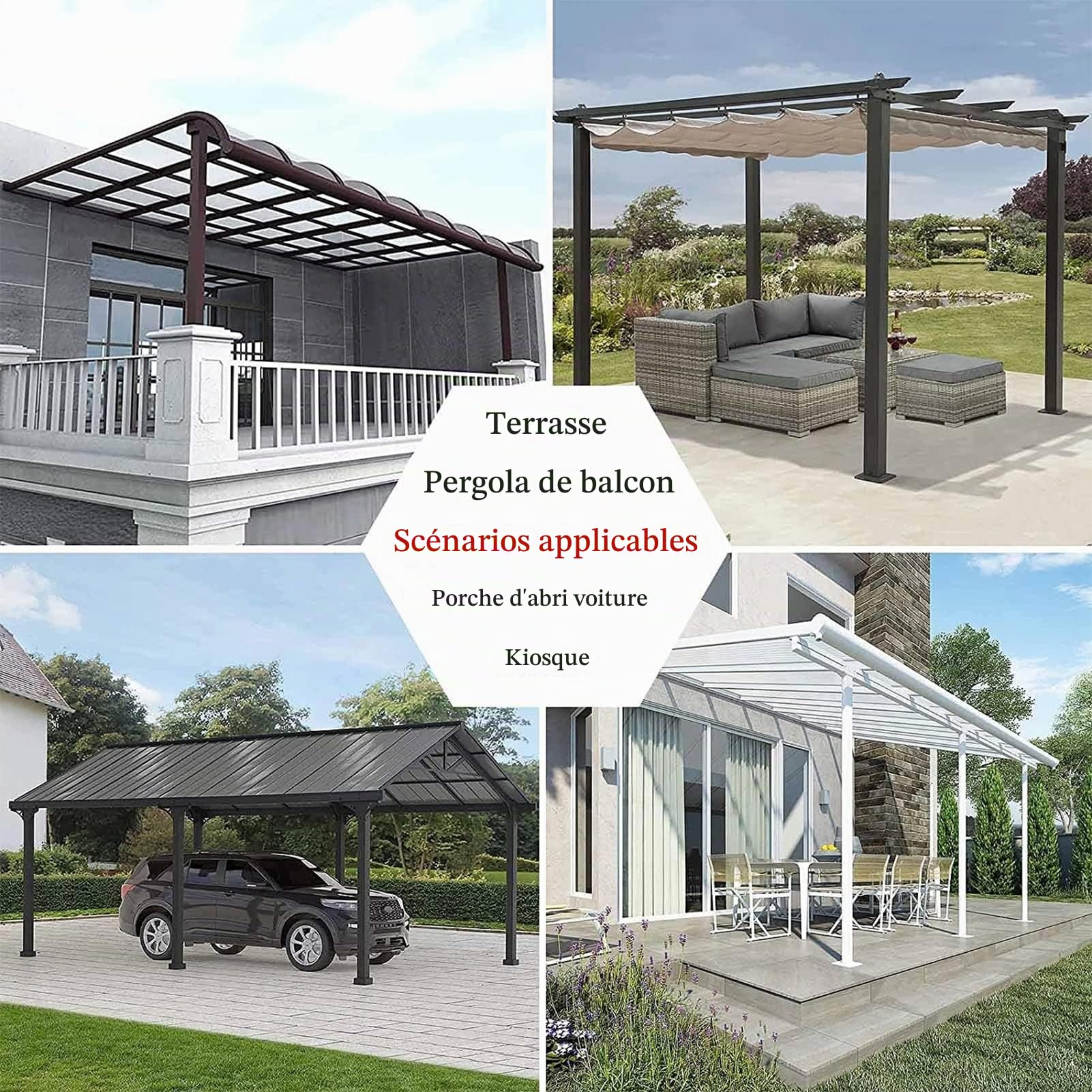 Panneaux Latéraux de Bâche Transparente pour Gazebo, Avec Fermeture À Glissière, Rideaux de Bâche Claire en PVC Vinyle Imperméable Extérieur, Bâche Étanche Pergola, Avec Œillets ( Couleur : LxH , Tail