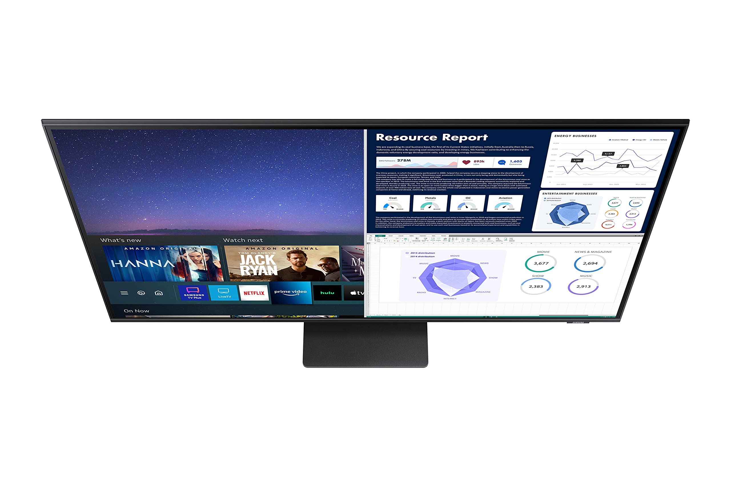 SAMSUNG 43 Inch 4K Smart Monitor, UHD Monitor, Computer Monitor, Smart