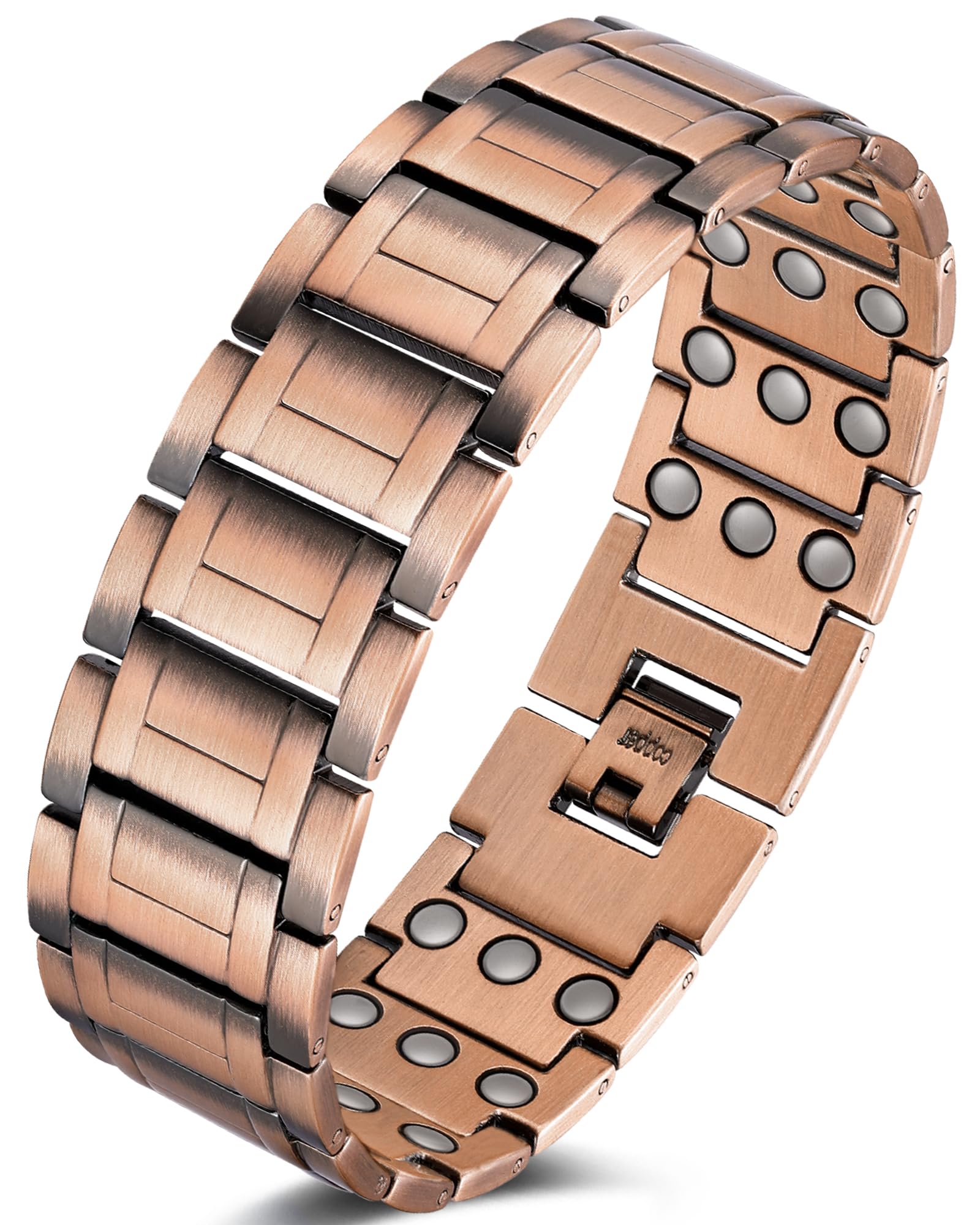 99.99% Soild Copper Bracelets for Men,3X Magnetic Bracelets Men with Ultra Strength Magnets,Adjustable Size&Jewelry Gift Box