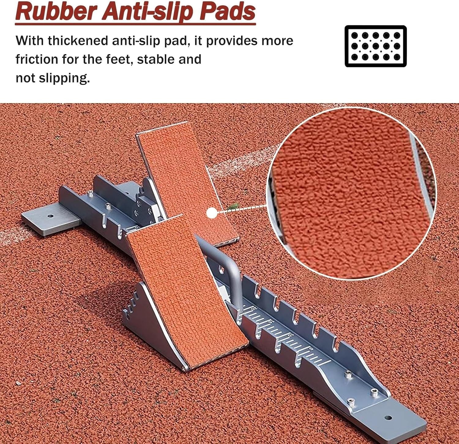 Professional Track and Field Starting Blocks, Track and Field Starting Blocks, 4 Angle Adjustable Sprint Pedals, Suitable for Plastic Track Cinder Track