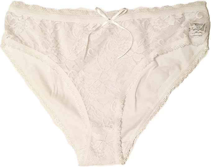 You&New Women Ladies White Front Lace Bow Detail Underwear Cotton Rich