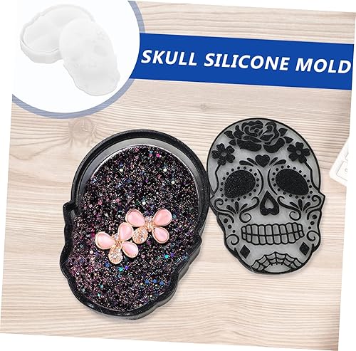 Miniatura 8 de 3pcs Skull Storage Box Halloween Skull Mold Halloween DIY Mold Skull Shape Mold DIY Skull Novelty Skull Container Skull DIY Mold Skull Silicone