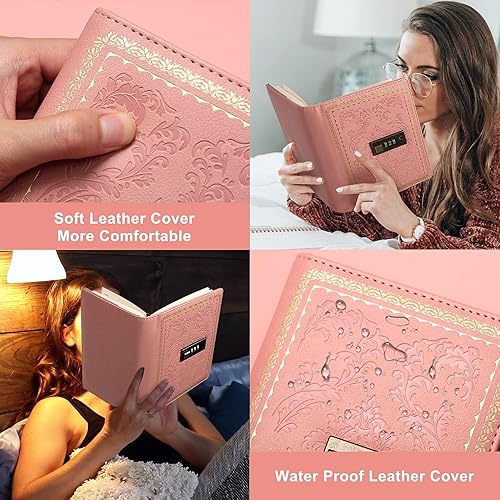 Miniatura 6 de Lock Diary - Diario vintage con cerradura para mujer, diario de cuero con cerradura recargable, con bloqueo personal, diario de escritura B6, diario