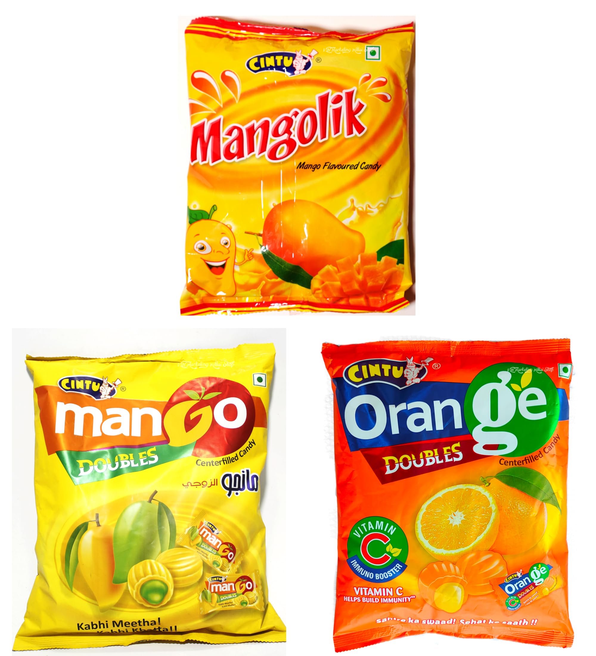 Cintu Candy - Pack of 3 - Mangolik, Mango Doubles, Double Orange