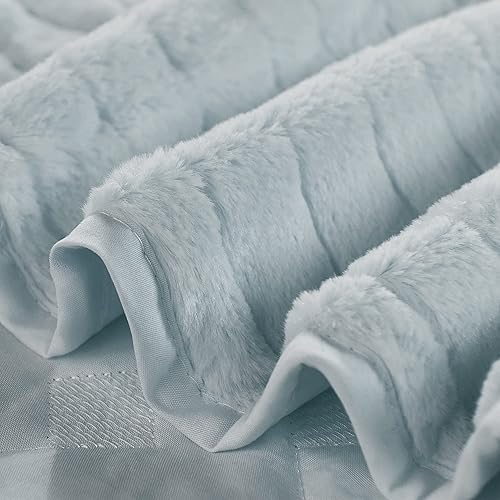 Miniatura 5 de BNF Home, juego de cubrecama de piel sintética estilo tatami (4 piezas), Poliéster & Mezcla de poliéster, gris, King