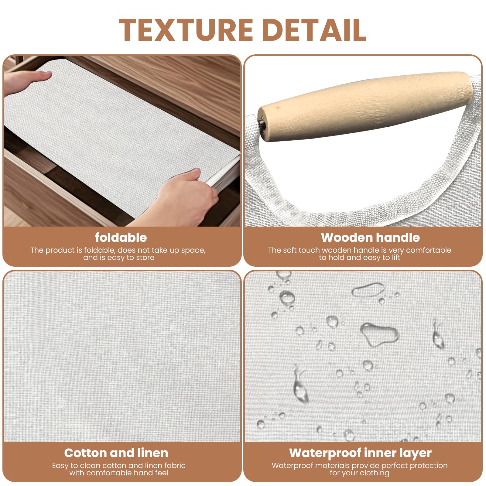 2-Pack Large Laundry Basket, Thickened Foldable Laundry Basket with handles, Waterproof Dirty Clothes Hamper for Bathrooms and laundry Rooms (White, 80L)