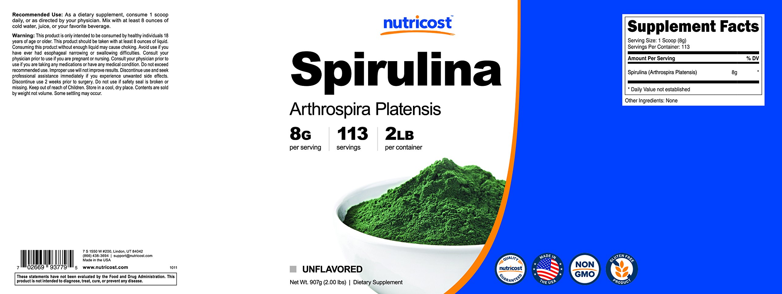 Nutricost Organic Spirulina Powder 2 LB - Pure, Certified Organic Spirulina — Amazon image 6