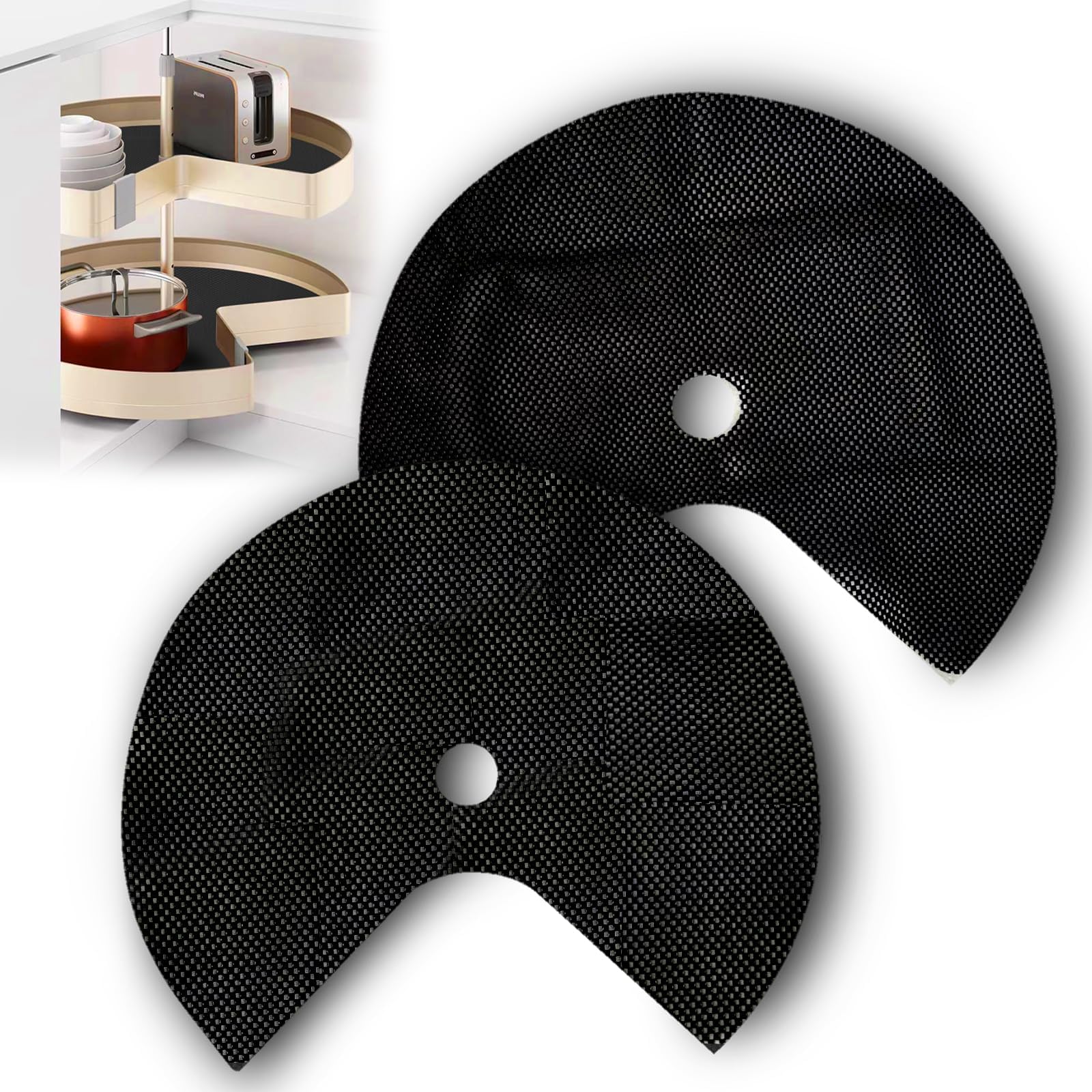 Amazon.com - 2 Pcs Lazy Susan Shelf Liner, Circle Pre-Cut Non-Adhesive ...