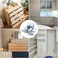 Vista 6 de Paquete de 12 cierres de rodillo doble con lanza, pestillo resistente para puertas de armario de armario, puertas de armario (plateado)