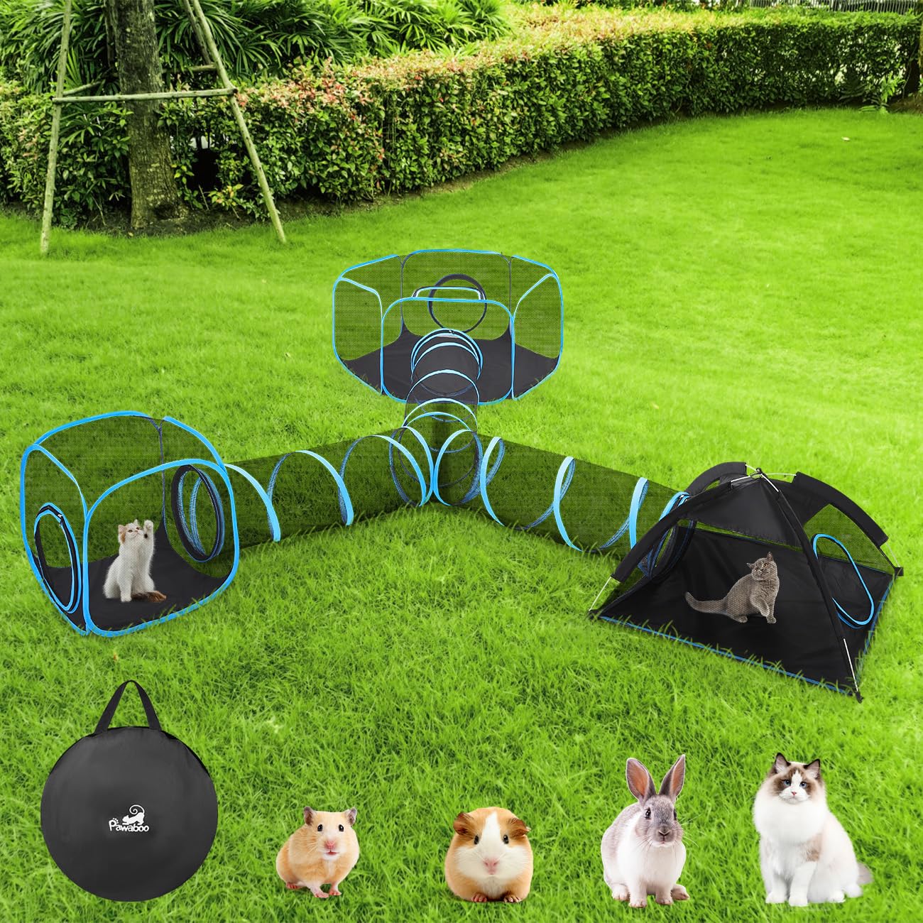 Parc Pliable Pour Chat Avec Tunnel, Parc Multifonction Avec